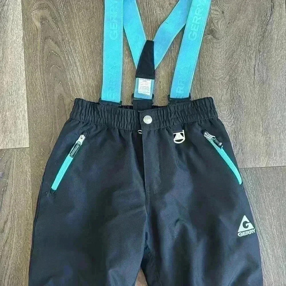 Gerry Snow Pants.  Youth size small (7/8). Black with blue straps. - Picture 2 of 6